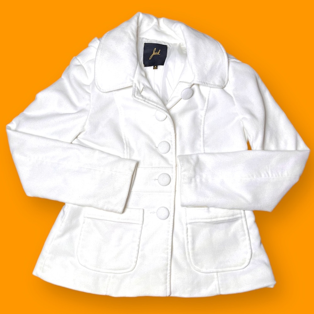 Anthropologie BB Dakota JACK White Peacoat Size Medium Women’s